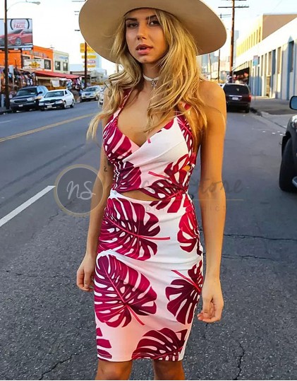 Rochie Alba cu Imprimeuri LC60267